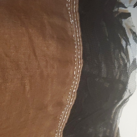 Transformations by Helen brown linen tank embellished w black lace size medium - Picture 7 of 9